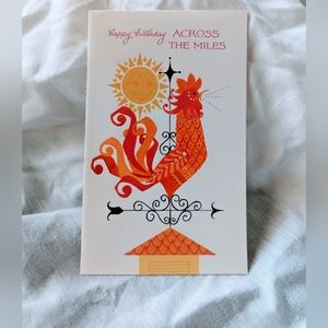 Deadstock Gibson Across The Miles Birthday Card Vintage Rooster
